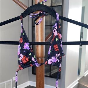 Colorful Skull Print Bikini Top